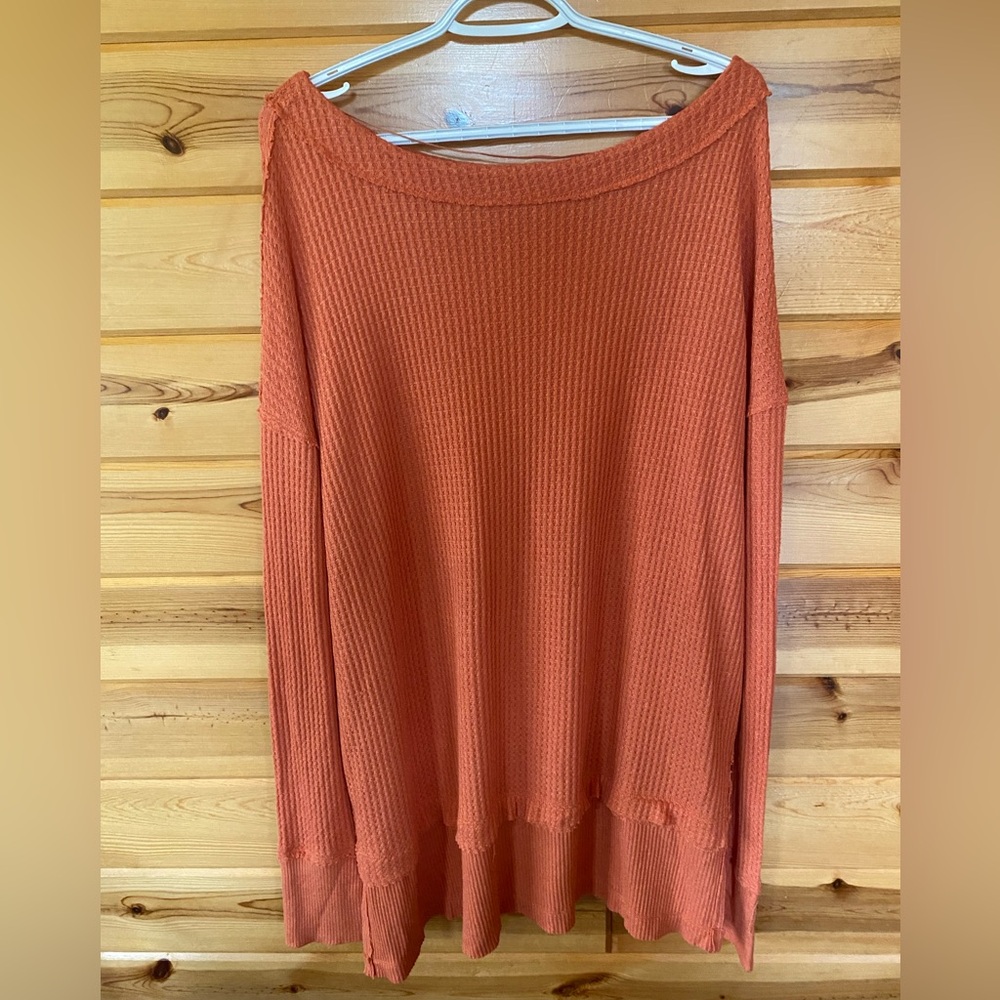 Orange we the free “ north shore “waffle knit tunic